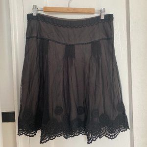 Anthropologie Lithe Black Lace Skirt Size 10